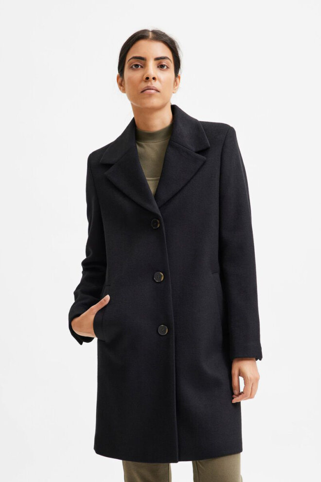 MANTEL 16079292 SLFNEW SASJA BLACK