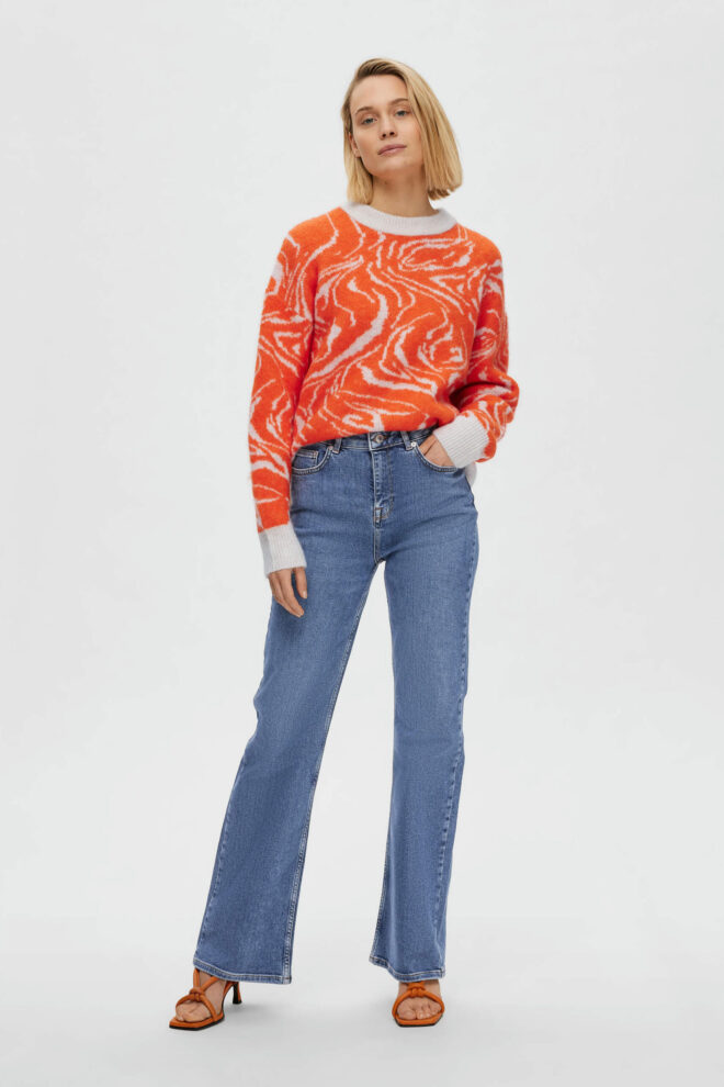 JEANS 16088224 SLFTONE HW MID BLUE BOOTCU