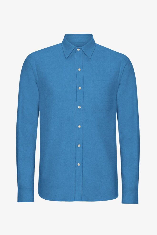 HEMD ORGANIC FLANNEL SHIRT PACIFIC BLUE