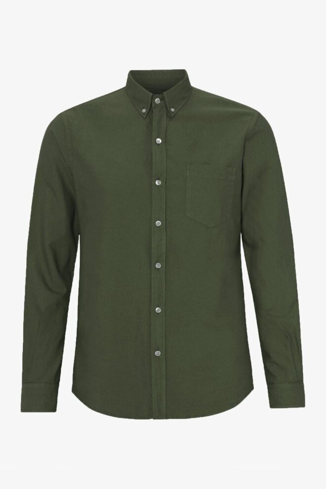 HEMD ORGANIC BUTTON DOWN SHIRT SEAWEED G