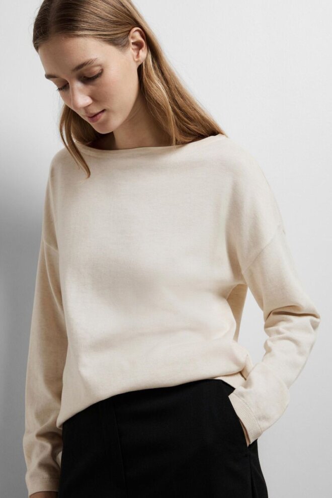 PULLOVER 16093357 SLFBERGA LS KNIT BOAT NECK