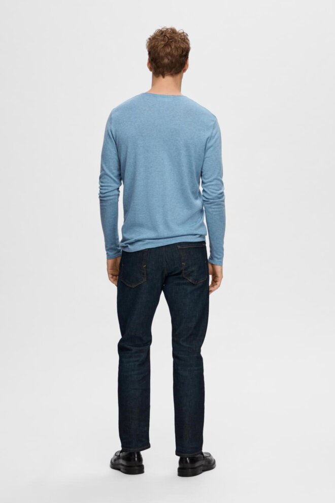 PULLOVER 16079774 SLHROME LS KNIT BLUE SHADO