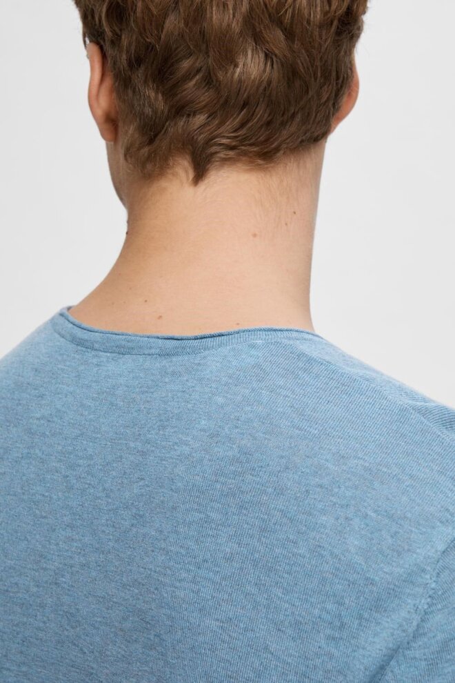 PULLOVER 16079774 SLHROME LS KNIT BLUE SHADO