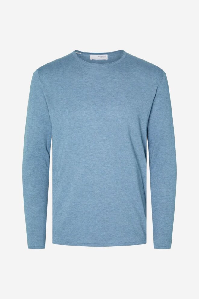 PULLOVER 16079774 SLHROME LS KNIT BLUE SHADO