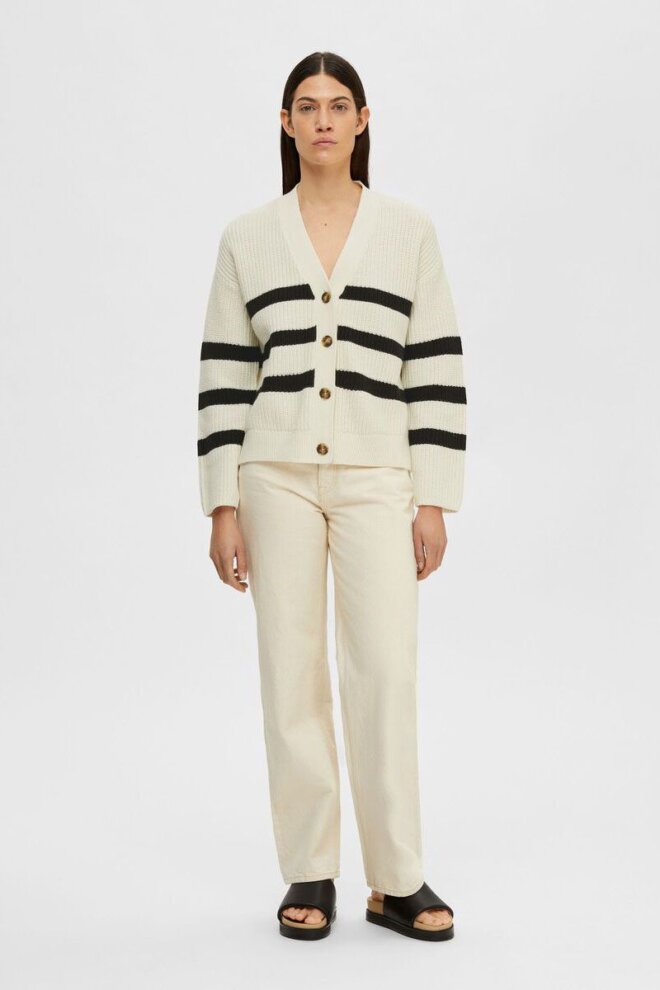 WESTE 16090275 SLFBLOOMIE LS KNIT SNOW WH