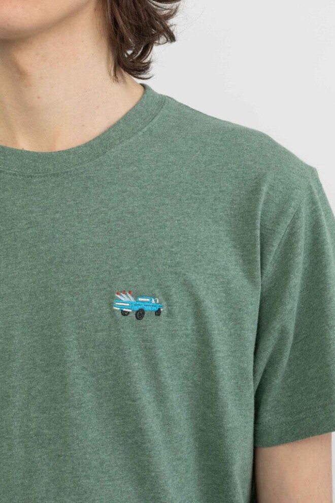 SHIRT 1342 PIC DUSTGREEN-MELANGE