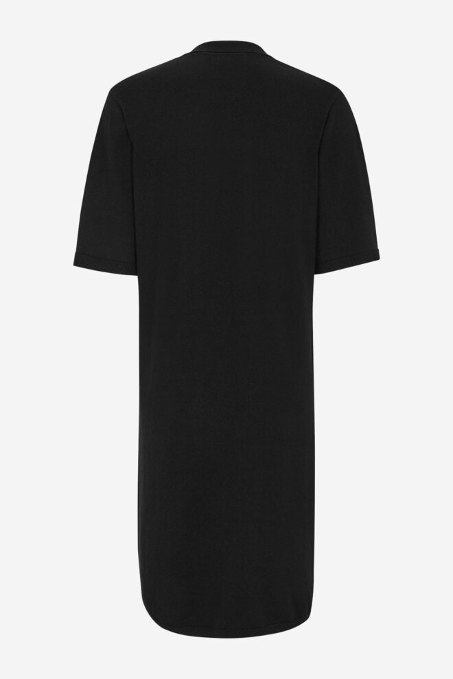 KLEID SOFT SRLEA SS POLO KNIT DRESS BLACK