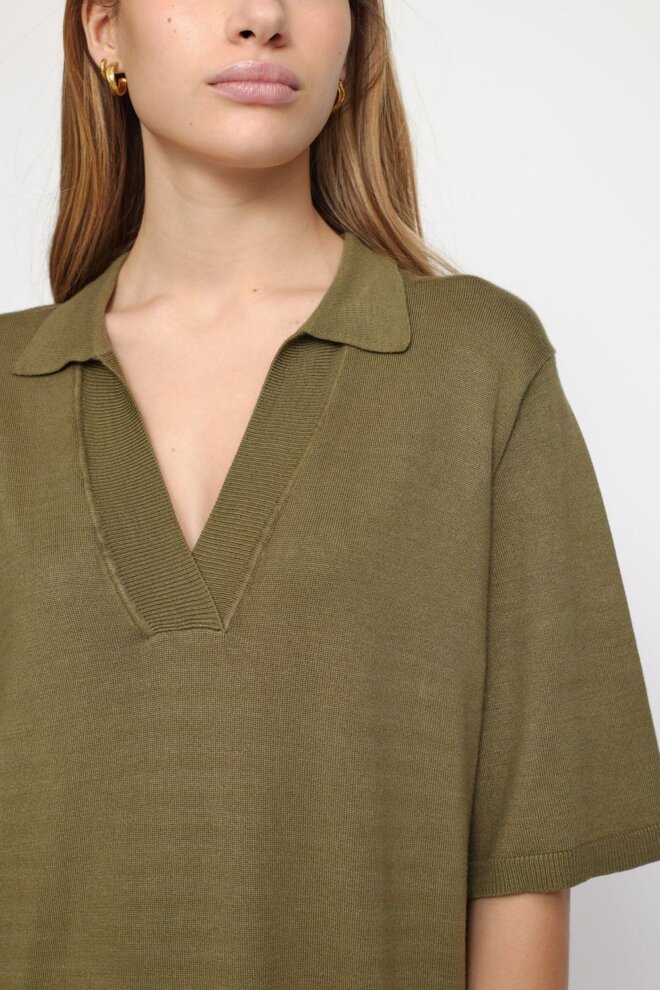 KLEID SRLEA SS POLO KNIT DRESS MARTINI OL