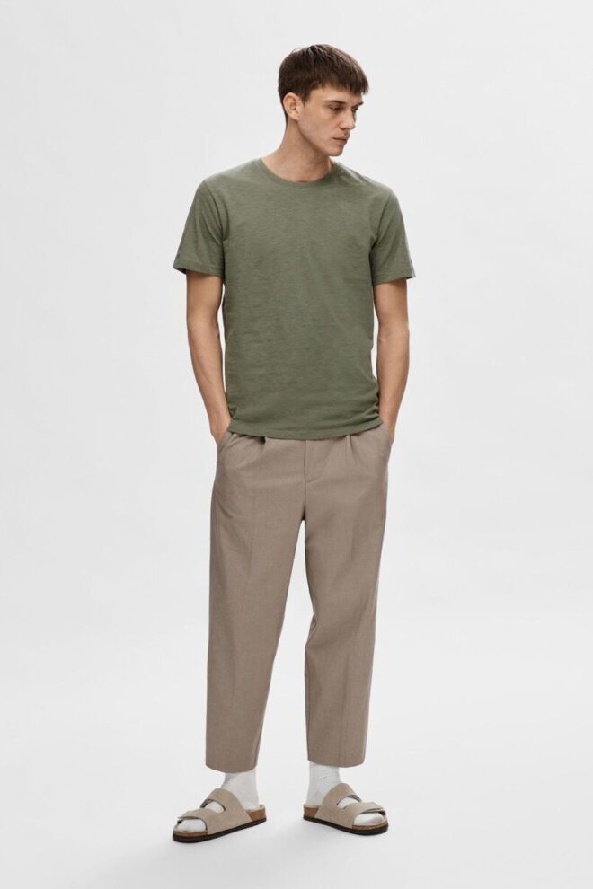 SHIRT 16092508 SLHASPEN SLUB VETIVER