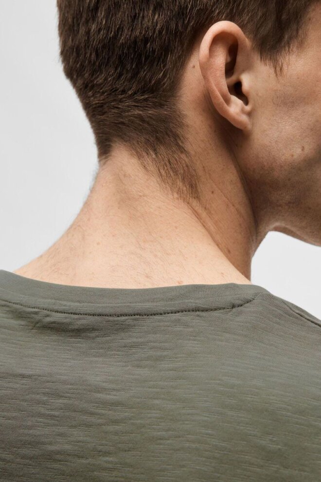 SHIRT 16092508 SLHASPEN SLUB VETIVER