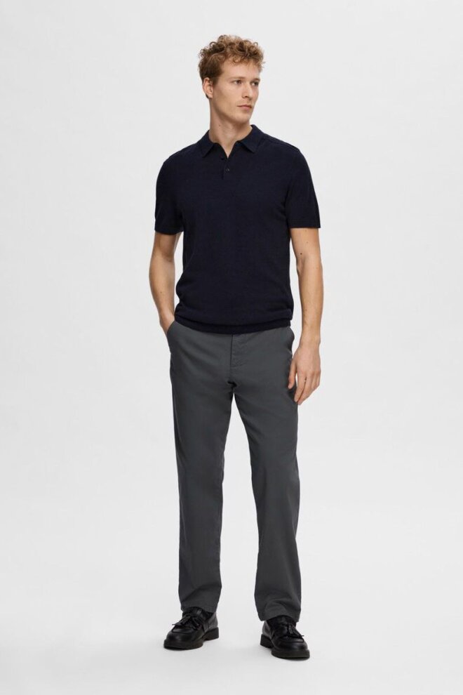 POLO 16092437 SLHBERG SS KNIT NAVY BLAZE