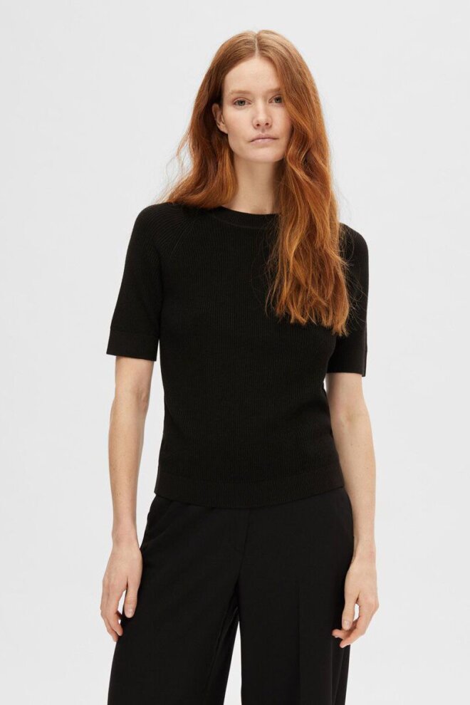 PULLOVER 16092292 SLFELINNA NEW SS TOP BLACK