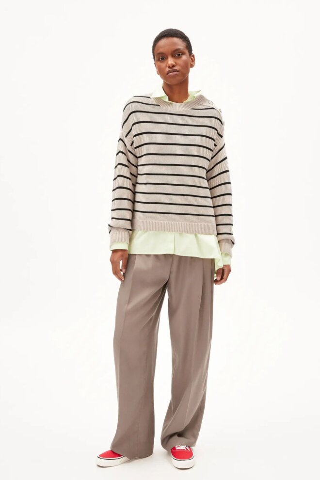 PULLOVER 30005868 LAVINAAS STRIPED BLACK-SAN