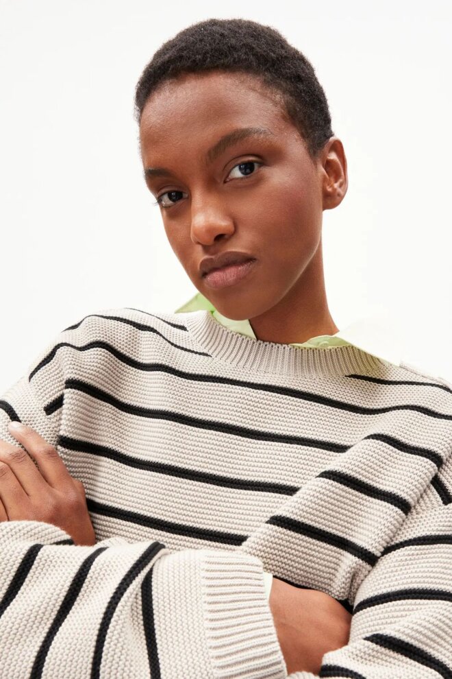 PULLOVER 30005868 LAVINAAS STRIPED BLACK-SAN