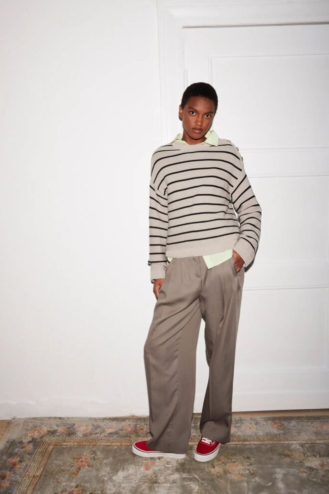 PULLOVER 30005868 LAVINAAS STRIPED BLACK-SAN