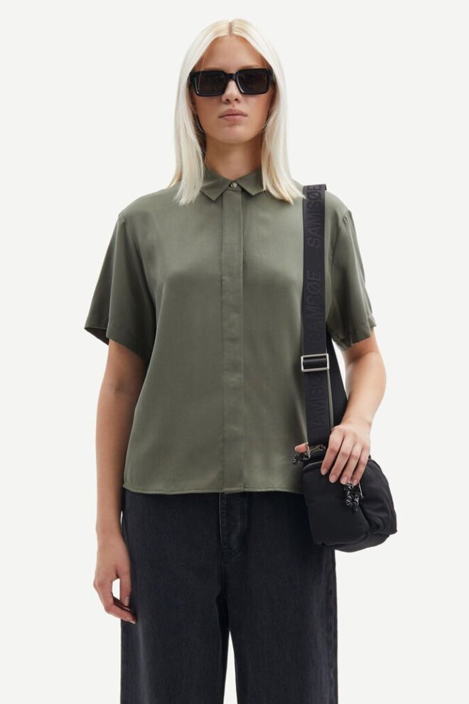 BLUSE MINA SS SHIRT 14028 DUSTY OLIVE