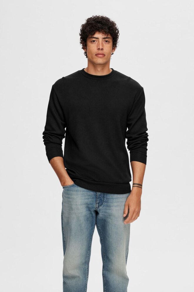 SWEATSHIRT 16092573 SLHEMANUEL BLACK