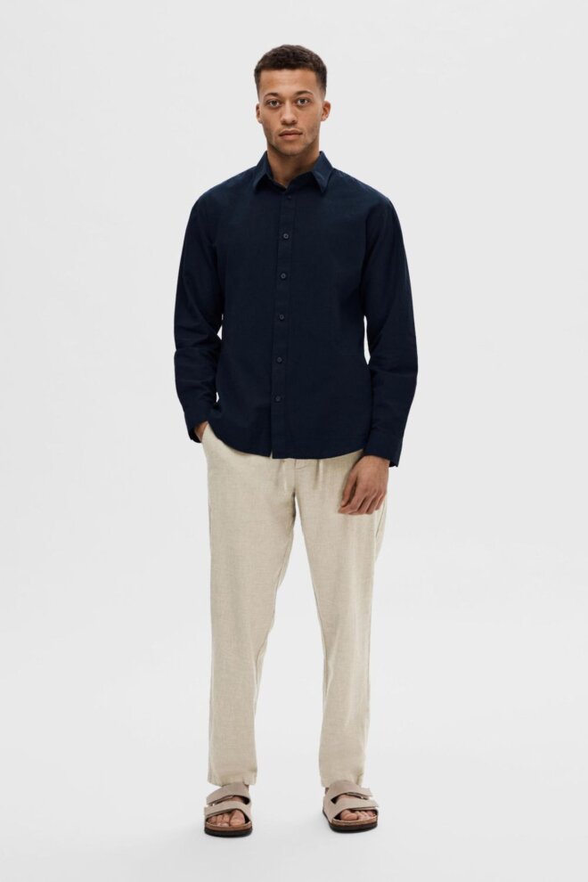 HEMD 16078867 SLHSLIM-NEW LINEN SKY CAPT