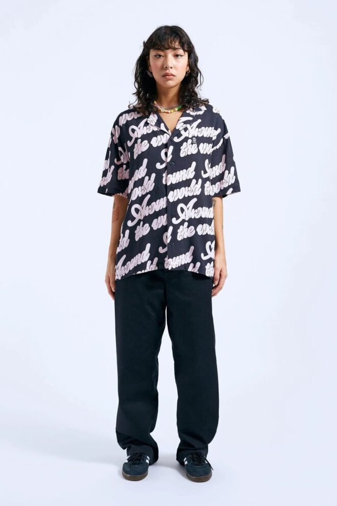 HEMD Madi Shirt - Off Black Around AOP