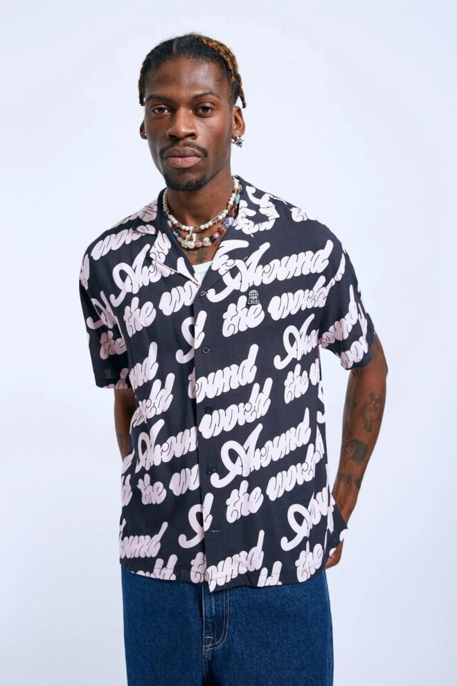 HEMD Madi Shirt - Off Black Around AOP