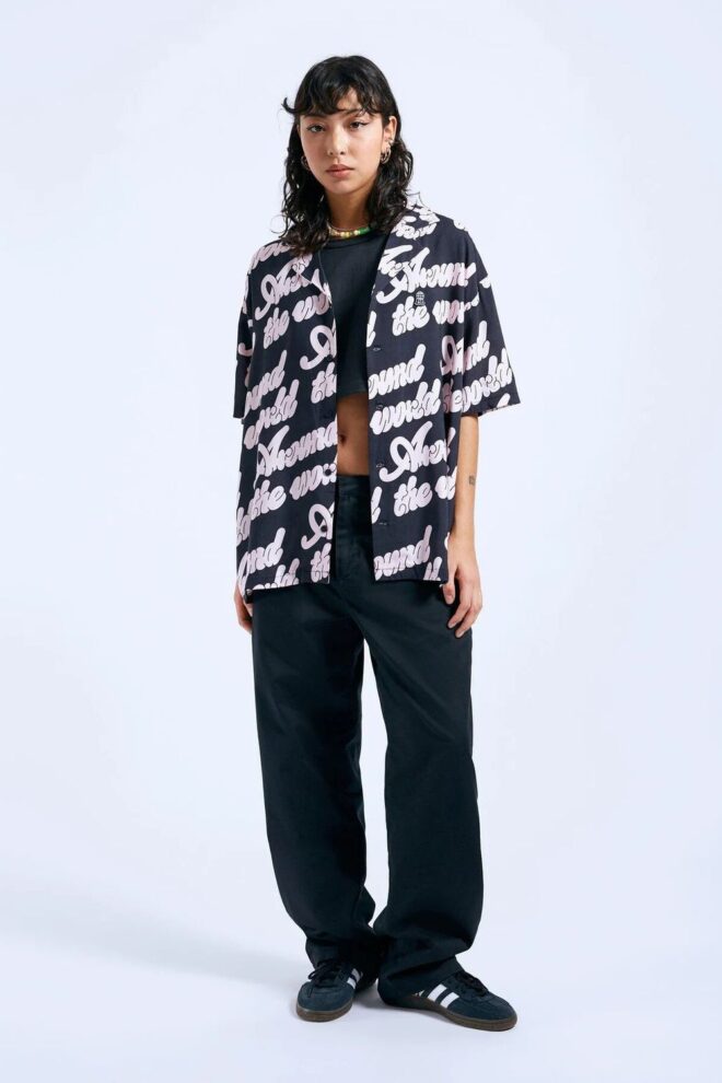 HEMD Madi Shirt - Off Black Around AOP