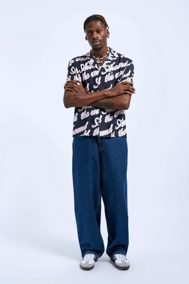 HEMD Madi Shirt - Off Black Around AOP