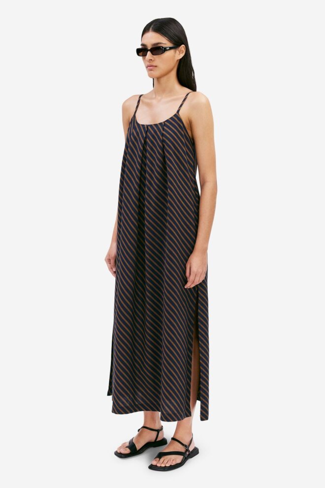 KLEID YVETTE DRESS DARK NAVY STRIPE