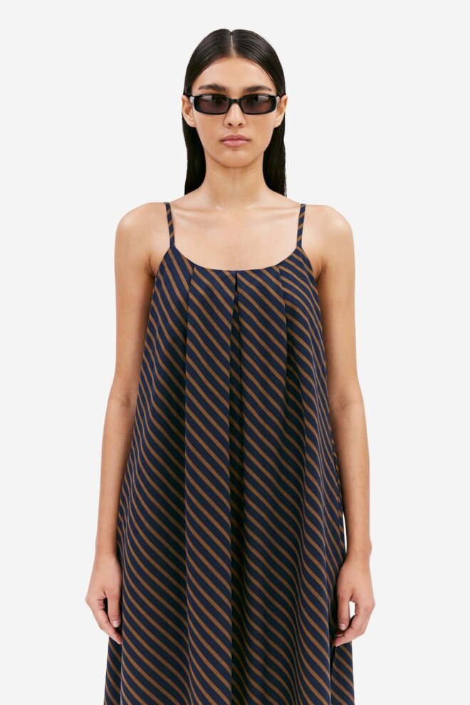 KLEID YVETTE DRESS DARK NAVY STRIPE