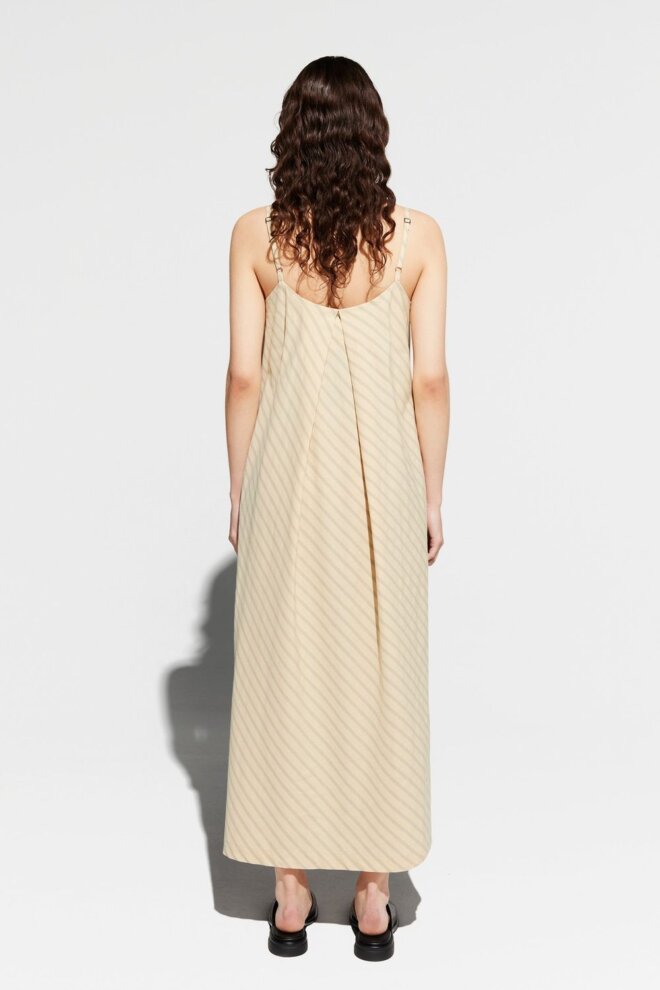 KLEID YVETTE DRESS SAND STRIPE