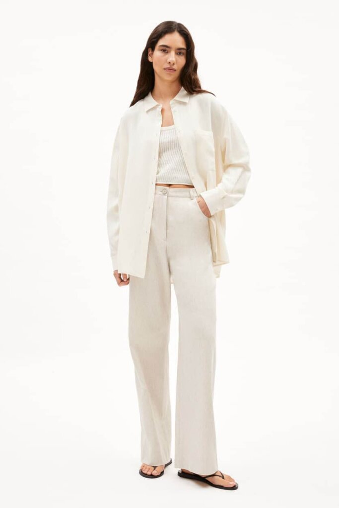 BLUSE 30006270 EALGAA LINO 1609 OATMILK