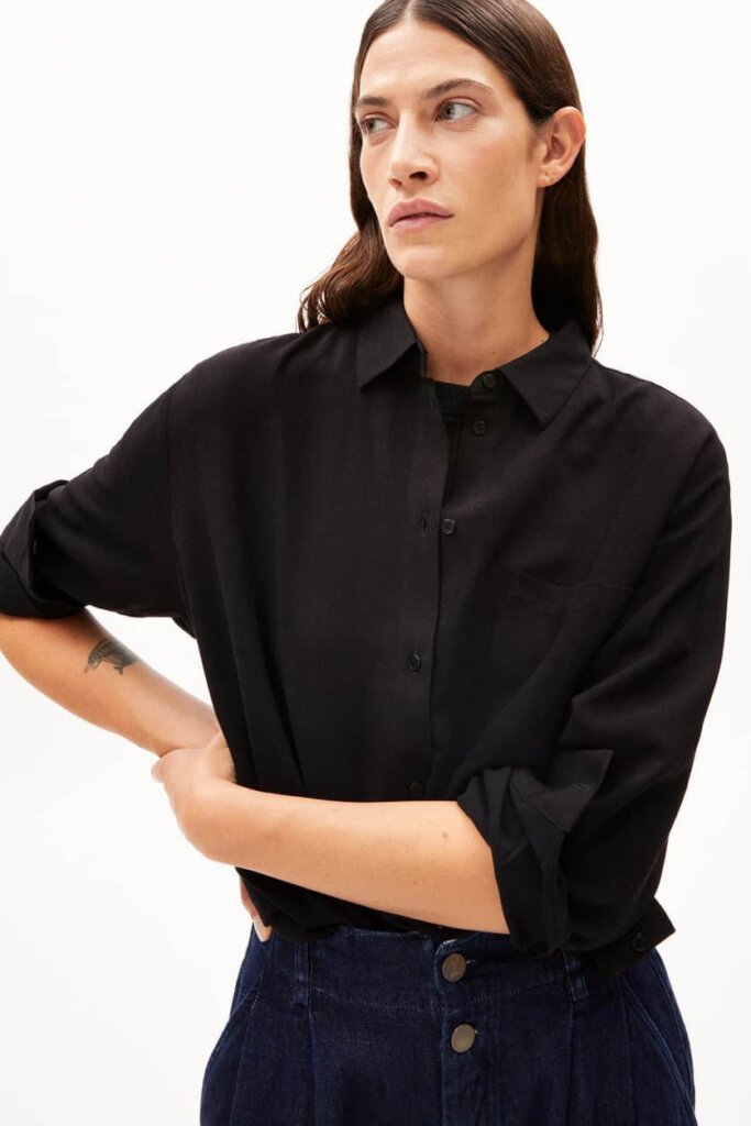 BLUSE 30006270 EALGAA LINO 105 BLACK