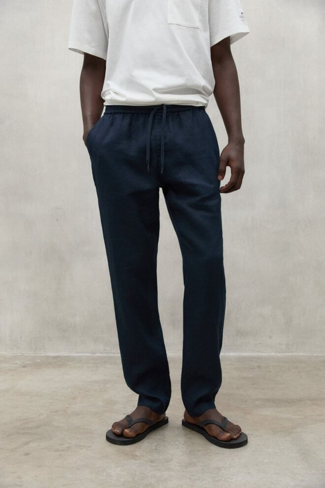 HOSE ETHICALF LINEN PANTS DEEP NAVY
