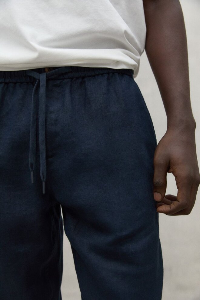 HOSE ETHICALF LINEN PANTS DEEP NAVY