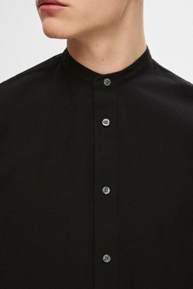 HEMD 16079054 SLHREGNEW-LINEN BLACK