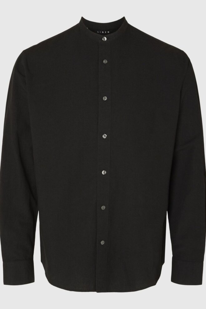 HEMD 16079054 SLHREGNEW-LINEN BLACK