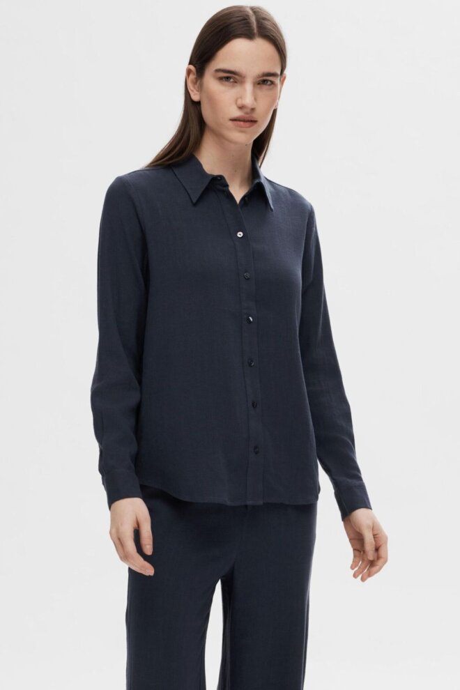 BLUSE 16082298 SLFVIVA LS DARK SAPPHIRE