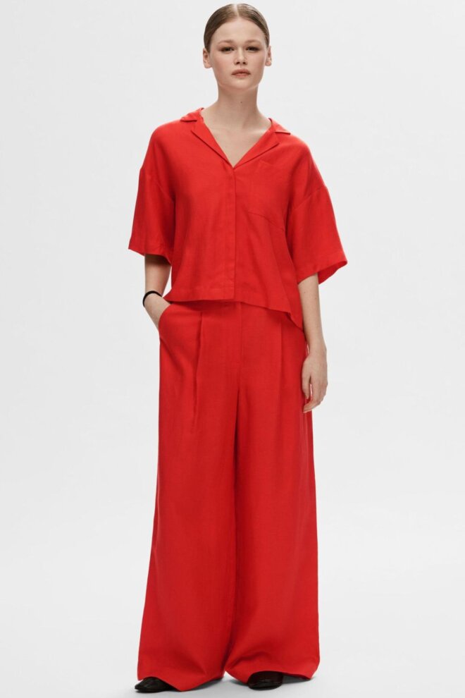 BLUSE 16093093 SLFLYRA 2/4 BOXY FLAME SCA