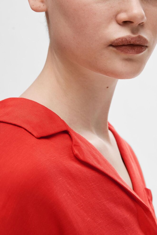 BLUSE 16093093 SLFLYRA 2/4 BOXY FLAME SCA