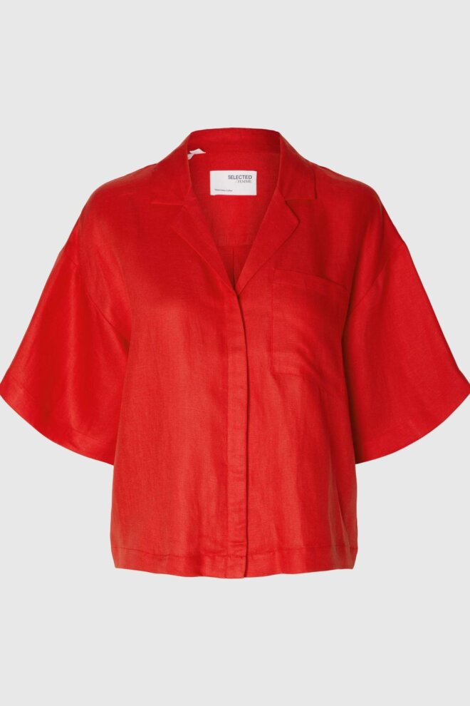 BLUSE 16093093 SLFLYRA 2/4 BOXY FLAME SCA