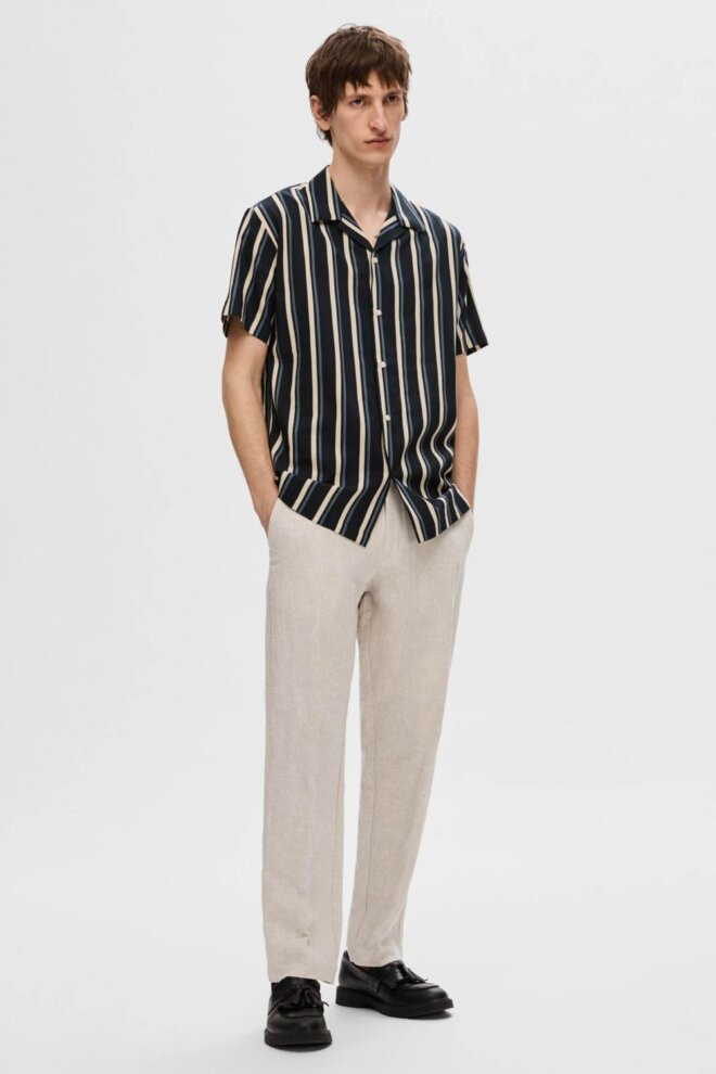 HEMD 16084639 SLHREG-AIR SKY/STRIPES