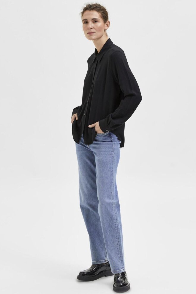 BLUSE 16082298 SLFVIVA LS BLACK