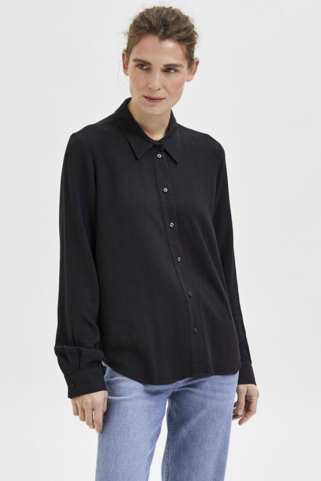 BLUSE 16082298 SLFVIVA LS BLACK