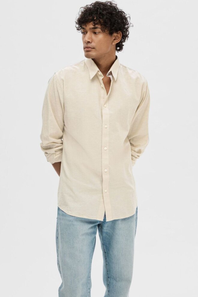 HEMD 16078867 SLHSLIM-NEW LINEN PURE CAS