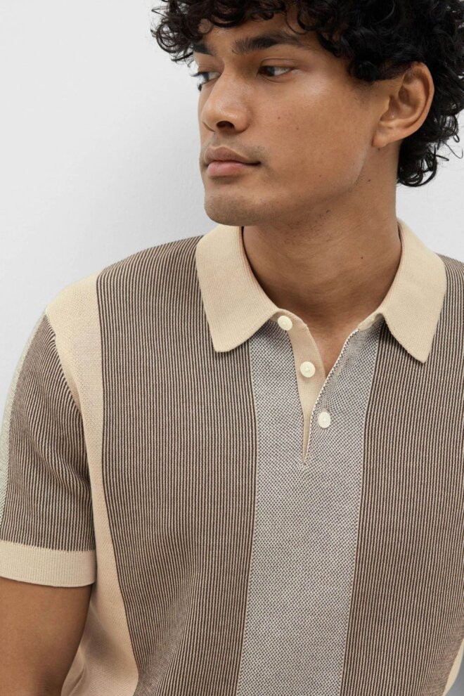 POLO 16092662 SLHMATTIS SS KNIT PURE STR