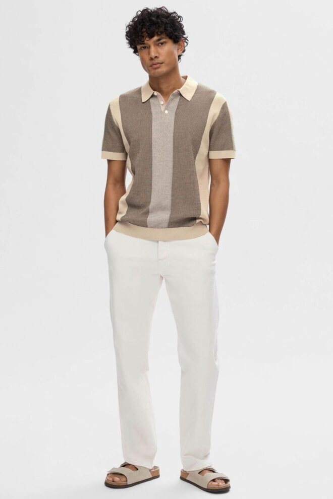 POLO 16092662 SLHMATTIS SS KNIT PURE STR