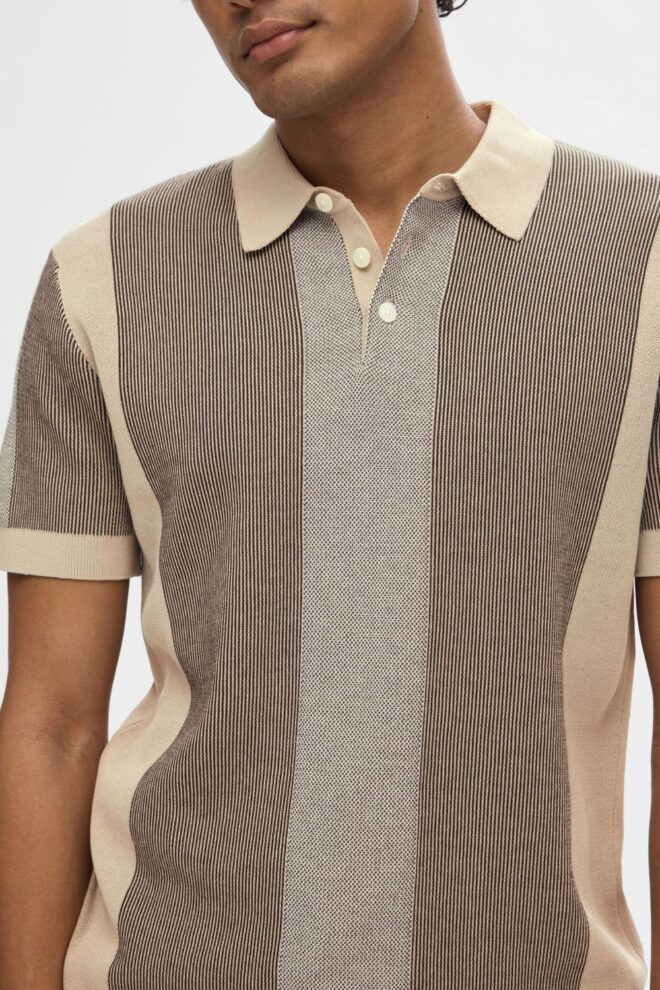 POLO 16092662 SLHMATTIS SS KNIT PURE STR