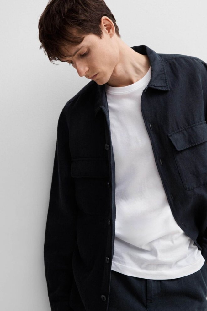 HEMDJACKE 16092244 SLHMADS-LINEN SKY CAPTAIN