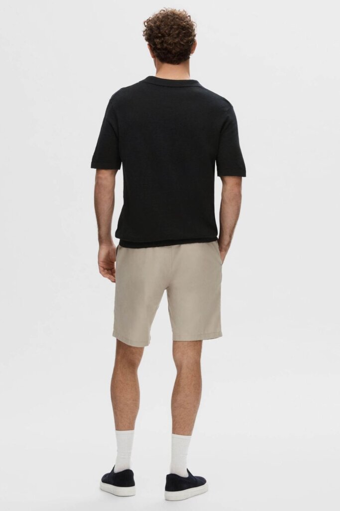 POLO 16092653 SLHBERG LINEN SS BLACK