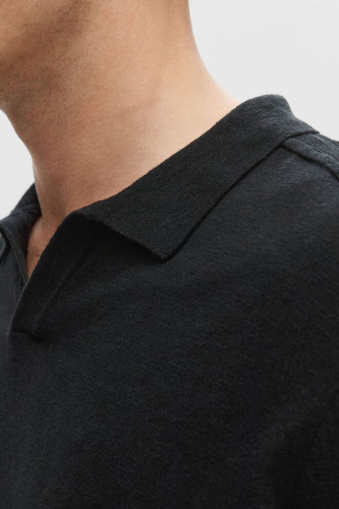 POLO 16092653 SLHBERG LINEN SS BLACK