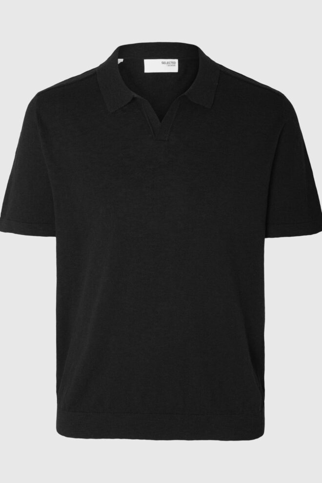 POLO 16092653 SLHBERG LINEN SS BLACK
